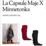 Minnetonka NEW x Maje Red Suede Fringe Boots Photo 3