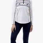 SANSOLEIL Women’s Top golf sports long sleeve White and Navy Size Medium Photo 1