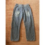 Korean Jeans: Baggy Denim Trousers For Women High Rise Size M Blue Photo 5