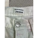 Reformation jeans fawcett white tie dye wash button fly jean, size 24 Photo 8
