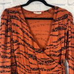 ANINE BING  Penelope orange zebra silk wrap dress small Photo 3