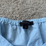 PaperMoon Blue Puff Sleeve Crop Blouse Photo 1