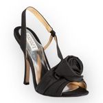 Badgley Mischka β Rosette Stiletto Heeled Sandals β Black β 8M β Cocktail Attire Photo 0