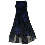 Jessica Howard  Black Sleeveless Gown Purple Floral Glitter Embellish Cowl Neck Photo 5