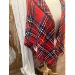 Women’s Warm Preppy Plaid Blanket Scarf Fall Winter Holidays Red Photo 3