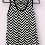 Trina Turk Black and White Chevron Knit Tank Top Small Photo 0