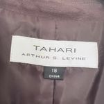 Tahari Linen Blazer PLUS Size 18 Brown Short Sleeve Notched Lapel Two Button Photo 5