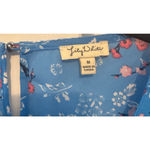 Lily White  Floral Blouse size M Top Blue Photo 2