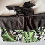 Unique Vintage  Halter Top Ruffle Smocked Tropical Palm Print Plus Size 1x/16 Photo 0