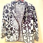 Isaac Mizrahi  live Black and White Floral Cardigan Sz S Photo 0