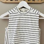 Madewell Striped Mock Neck Sleeveless Top White/Blue Sz XXS Photo 1