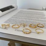 Boutique Unisex Cuban Chain 14k Yellow Gold-Plated Ring Adjustable Band Size Small Photo 9