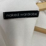 Naked Wardrobe  NW Mock Neck Sculpt Romper White Size Large Long Sleeve‎ Shorts Photo 3