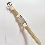FISHBONE Creamy Blush Crystal Embellished Vegan Faux Alligator Leather Watch Silver Photo 2