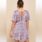 Lulus  Size Large NWT Express Yourself Blush Pink Floral Satin Babydoll Dress Photo 5