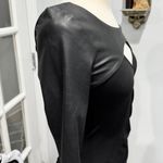 Guess  Black Faux Leather and Jersey Bodycon Dress Photo 8