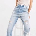 Madewell The Momjean High Rise Straight Gilford Wash: Ripped Edition Size 25 Photo 0