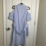 Draper James  cold shoulder blue striped midi shirt dress size‎ 10 Photo 4