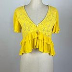 Cleobella  Yellow Ruffle Crop Top Photo 0