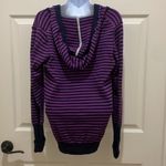 American Eagle Outfitters Purple & Black Striped Hoodie Pullover Sweater Photo 1