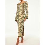 MISA Los Angeles  Geometric Print Off Shoulder Long Sleeve Knit Maxi Dress XS Photo 1