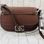 Armani Exchange Brown saddle messenger Crossbody Bag – AX Logo Clasp, NWT Photo 2