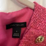 Ann Taylor  Pink Tweed Shoulder Button Shift Dress - Size 4 Photo 2