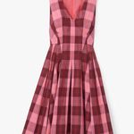 Kate Spade  Greenhouse Plaid Taffeta Midi Dress Pink Sleeveless Size 4 Photo 5