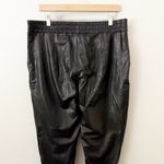 Spanx | Solid Black Faux Vegan Leather Jogger Joggers Pants Pull-on | Size XL Photo 4