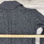 INIS CRAFTS Long Cardigan Sweater Charcoal Gray Merino Wool Irish Fisherman Sz M Size M Photo 4