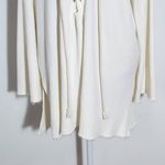 Truly Madly Deeply  Cream Lace-Up Knit Top Size Large Distressed Pullover Photo 3