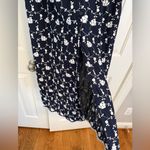 ZARA Flower Navy Blue Embroidered Midi Dress Size Medium Photo 7