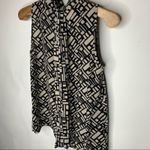 Jones New York Vintage Silk Taupe Black Tie Neck Blouse Sz 4 Photo 9