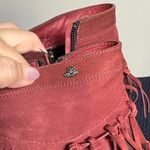 VINCI Chic Burgundy Fringed Ankle boots GOREGEOUS ombré look Red Size 9 Photo 2