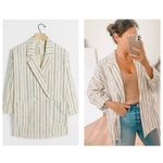 Anthropologie  Maeve Danielle Blazer Large Striped Cream Photo 1