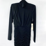 Eliza J  Ruched Long Sleeve Stretch Jersey Dress In Black Size 2 New With Tags Photo 4