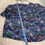 Alice + Olivia  Marybeth Blue Floral Layered Halter Top Silk Blouse Womens Size M Photo 7