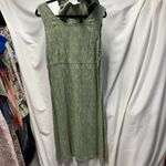 Vintage K Studio Women 16 Sleeveless Maxi Dress Jacket Set Cottage Prairie Green Photo 9