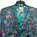 Victoria's Secret Victoria’s Secret green sheer nightie with colorful floral print, size M/L Photo 1