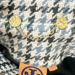 Tory Burch Virginia Glen Plaid Houndstooth Tweed Wool Coat Green Teal White 2 Photo 7