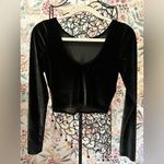 Abercrombie & Fitch  Long Sleeve Black Velour Cropped Top Medium Y2K Classic Photo 1