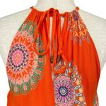 ANTHROPOLOGIE FLOREAT Mandala Halter Neck Wrap Mini Dress Bright Orange Size 2 Photo 8
