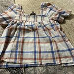 Alexander Jordan Blouse Cream/Multi Plaid, sz M Red Size M Photo 5