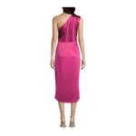 Elliatt Cassini Dress One Shoulder Midi Satin Burgundy Medium New Photo 4