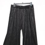 See and Be Seen Black Velvet Wide Leg Pants Glitter Stretch Trousers VTG Medium Photo 3