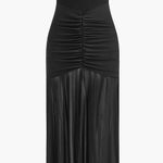 Commence NWT  Black Strapless Evening Dress Pleated Small Photo 0