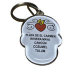 Unbranded Day of the Dead Sugar Skull Keychain One Size White Multi Photo 1