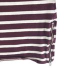 Gap Womens Top Boatneck 3/4 Sleeve Zipper Detail Cotton Knit Striped Burgundy XS Photo 1