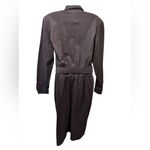 VTG 80’s MIDI Shirt Dress Black Sz 12 Western Cowgirl Gold Embellished Belted Photo 2