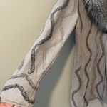 Nic Zoe Cardigan Sweater Open Front Fur Trim Art Lagenlook Boho Preppy Whimsical Photo 3